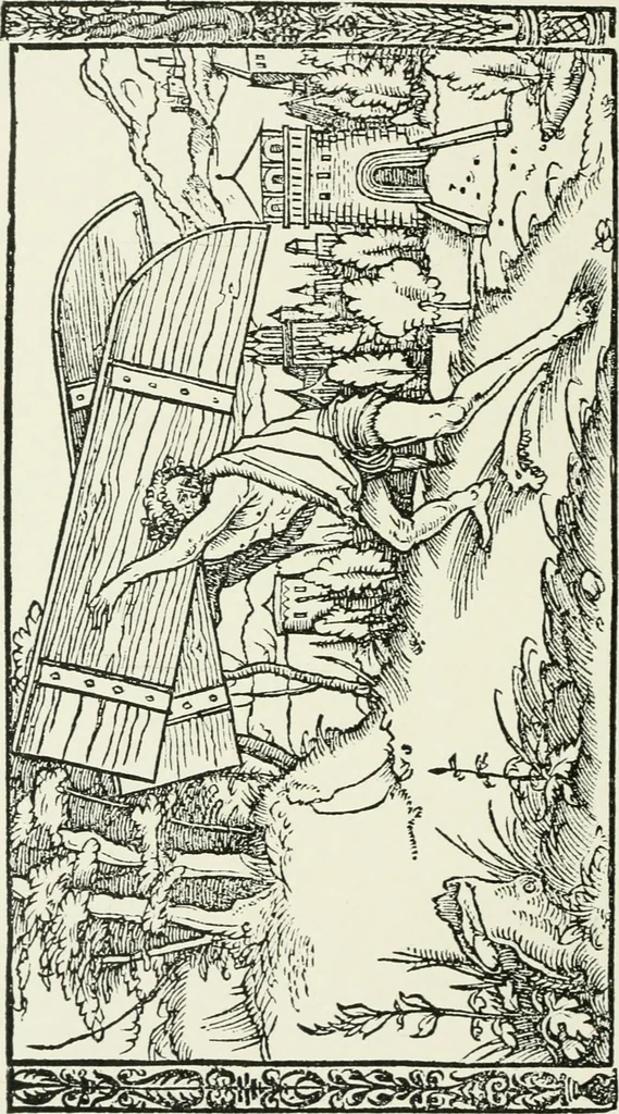 An illustration from Catalogue of early German and Flemish woodcuts preserved in the Department of Prints and Drawings in the British Museum, 1903, leaf 203