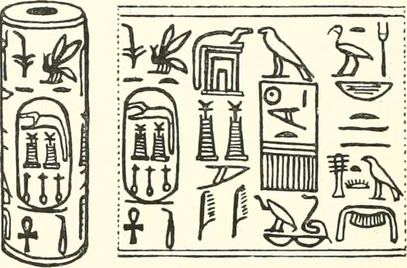 An illustration from Catalogue of Egyptian scarabs, etc., in the British museum, 1913, leaf 313