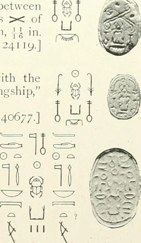 An illustration from Catalogue of Egyptian scarabs, etc., in the British museum, 1913, leaf 50