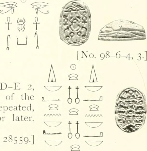 An illustration from Catalogue of Egyptian scarabs, etc., in the British museum, 1913, leaf 53