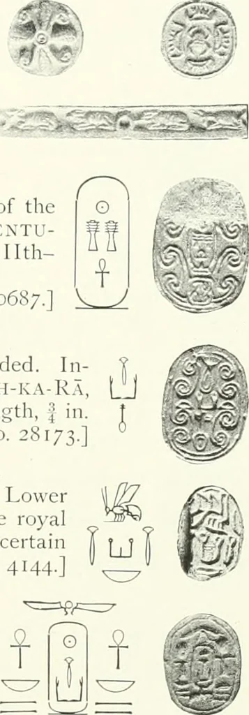 An illustration from Catalogue of Egyptian scarabs, etc., in the British museum, 1913, leaf 68