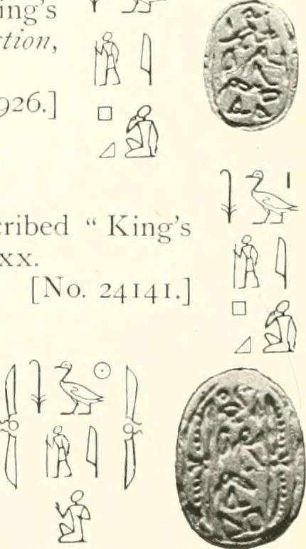 An illustration from Catalogue of Egyptian scarabs, etc., in the British museum, 1913, leaf 77