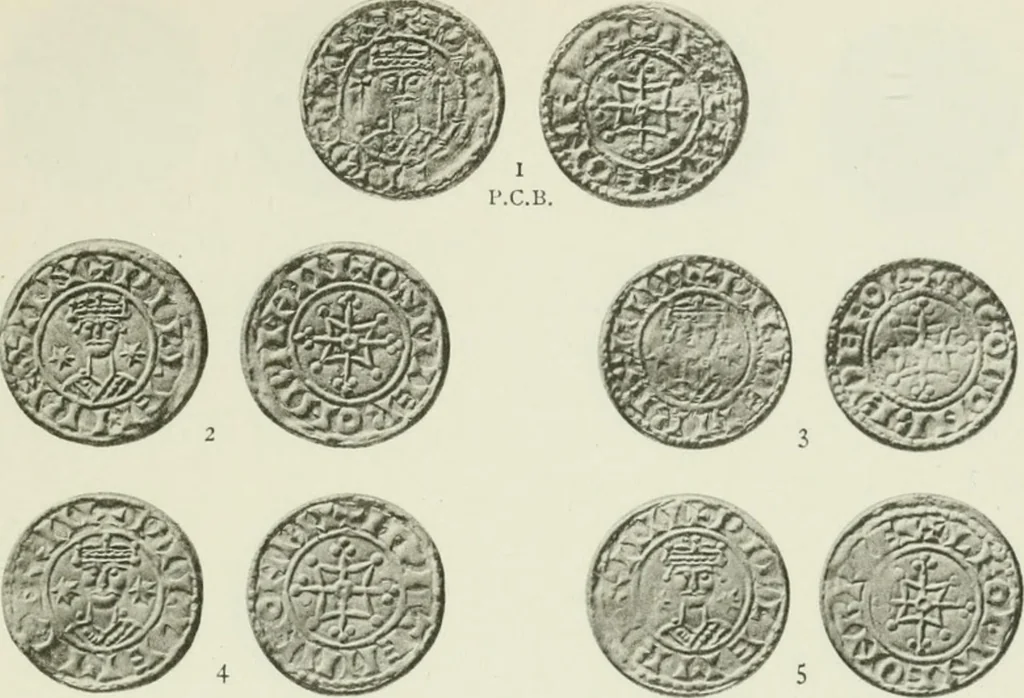 An illustration from A catalogue of English coins in the British museum. The Norman kings, 1916, leaf 282