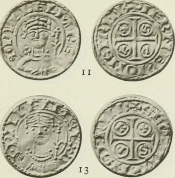 An illustration from A catalogue of English coins in the British museum. The Norman kings, 1916, leaf 308