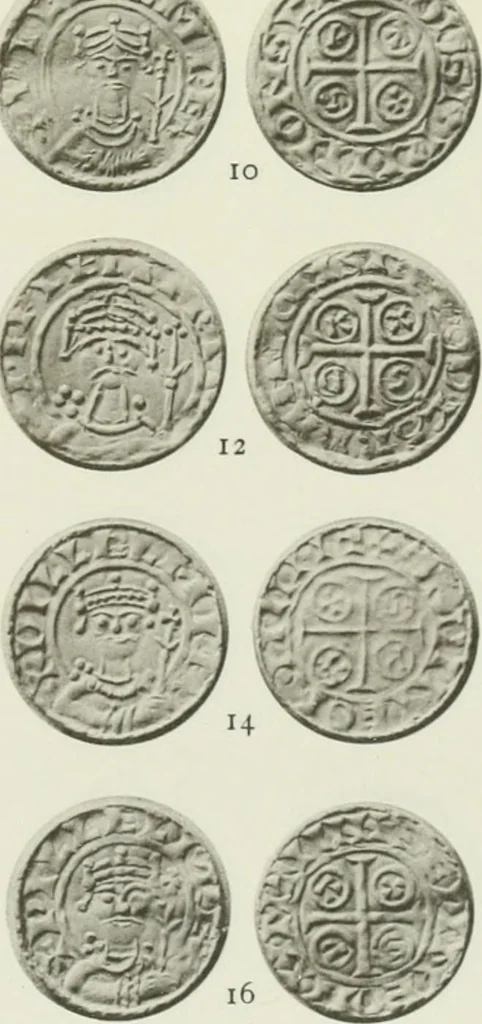 An illustration from A catalogue of English coins in the British museum. The Norman kings, 1916, leaf 308