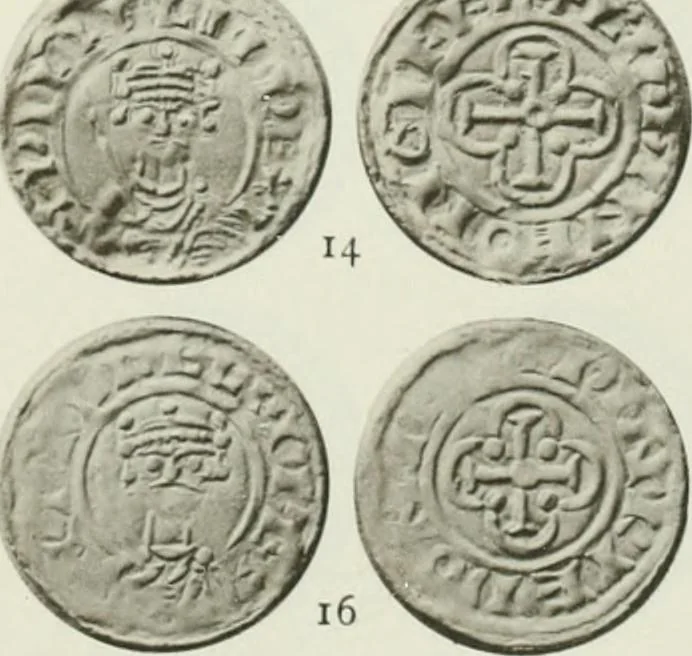 An illustration from A catalogue of English coins in the British museum. The Norman kings, 1916, leaf 322