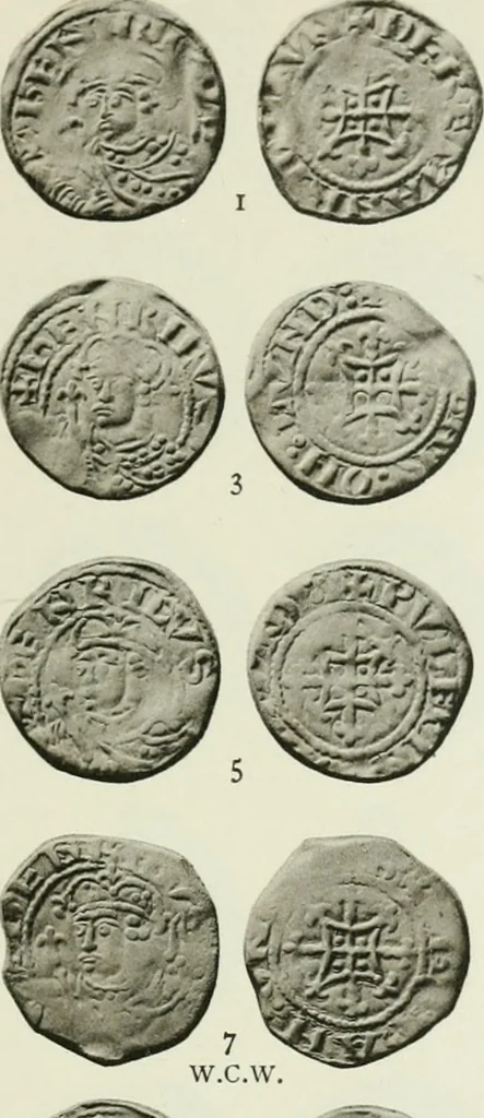 An illustration from A catalogue of English coins in the British museum. The Norman kings, 1916, leaf 356