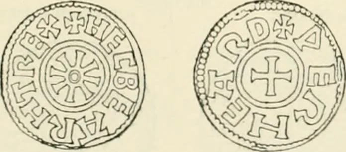 An illustration from A catalogue of English coins in the British museum. Anglo-Saxon series .., 1887, leaf 140