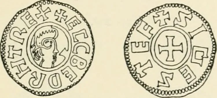 An illustration from A catalogue of English coins in the British museum. Anglo-Saxon series .., 1887, leaf 140