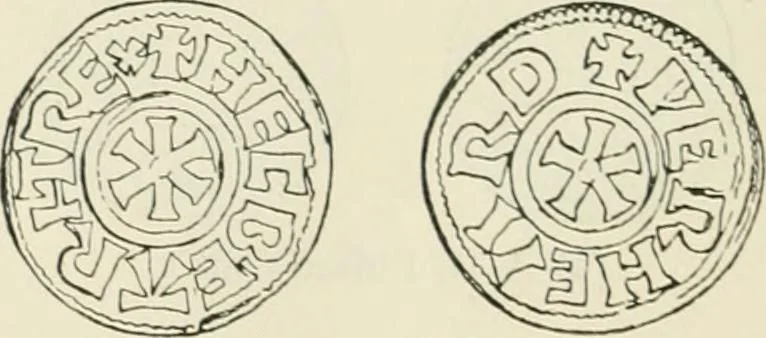 An illustration from A catalogue of English coins in the British museum. Anglo-Saxon series .., 1887, leaf 141