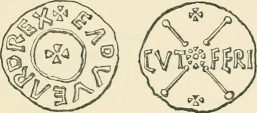 An illustration from A catalogue of English coins in the British museum. Anglo-Saxon series .., 1887, leaf 222
