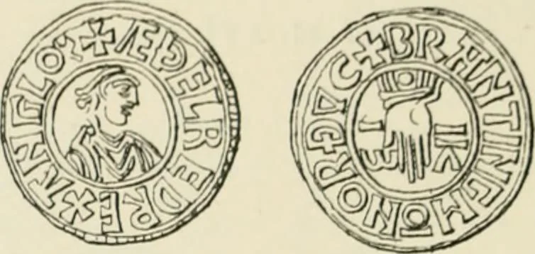 An illustration from A catalogue of English coins in the British museum. Anglo-Saxon series .., 1887, leaf 341