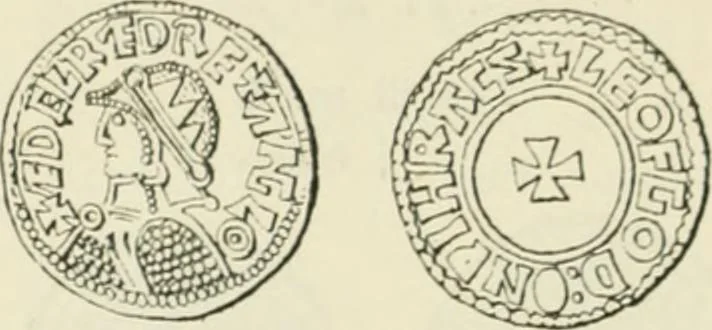 An illustration from A catalogue of English coins in the British museum. Anglo-Saxon series .., 1887, leaf 343