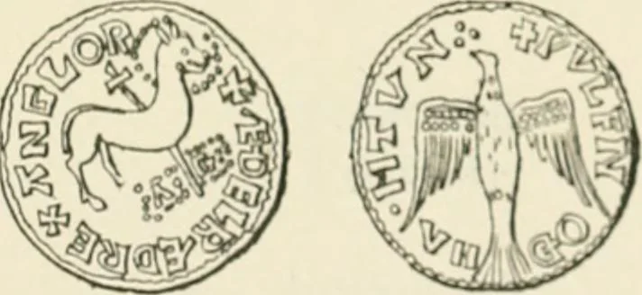 An illustration from A catalogue of English coins in the British museum. Anglo-Saxon series .., 1887, leaf 344