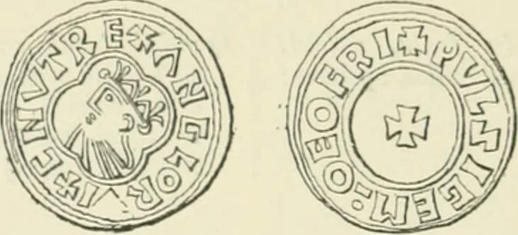 An illustration from A catalogue of English coins in the British museum. Anglo-Saxon series .., 1887, leaf 387