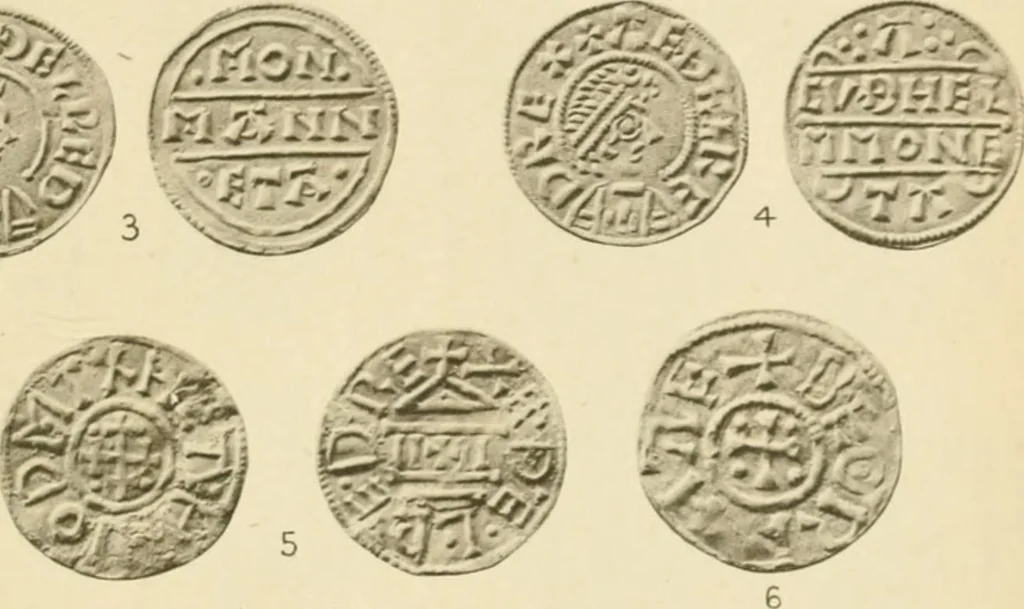 An illustration from A catalogue of English coins in the British museum. Anglo-Saxon series .., 1887, leaf 688