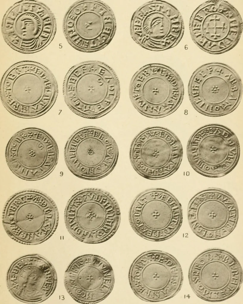 An illustration from A catalogue of English coins in the British museum. Anglo-Saxon series .., 1887, leaf 698