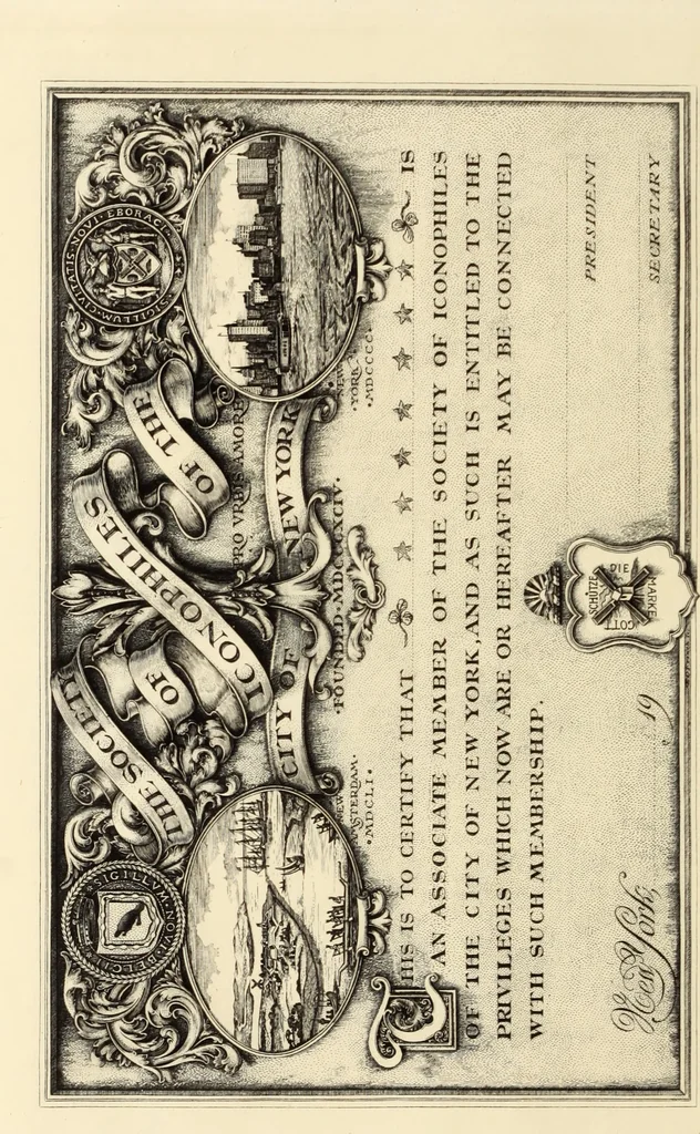 An illustration from Catalogue of the engravings issued by the Society of Iconophiles of the city of New York, MDCCCXCIV - MCMVIII /, 1908, leaf 11