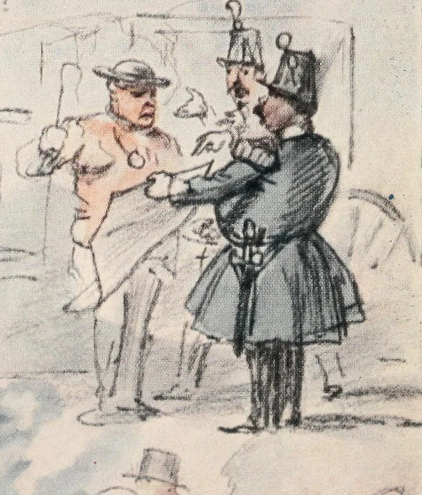 An illustration from Catalogue of an exhibition of works by John Leech (1817-1864) held at the Grolier club from January 22 until March 8, 1914, 1914, leaf 115