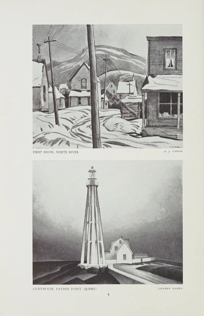 An illustration from Catalogue of an exhibition of the Group of Seven, Canadian Society of Painters in Water Colour, Society of Canadian Painter-Etchers, the Toronto Camera Club.--, 1930, leaf 6
