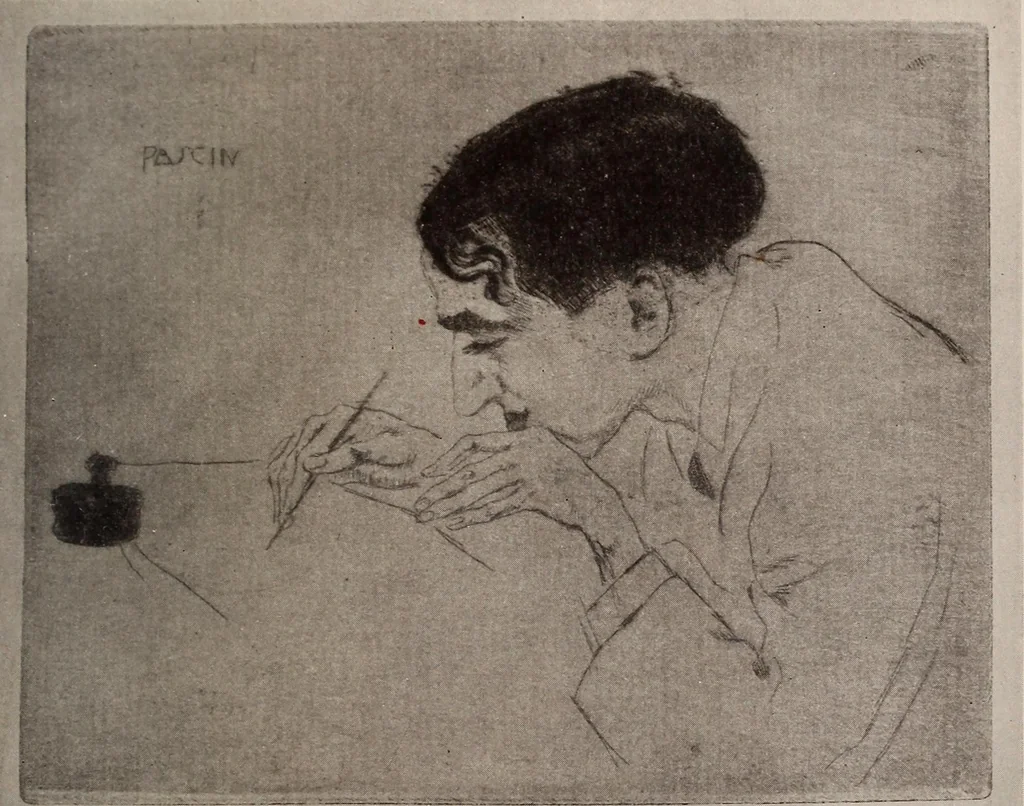 An illustration from Catalogue of an exhibition of contemporary graphic art in Hungary, Bohemia, and Austria;, 1913, leaf 20