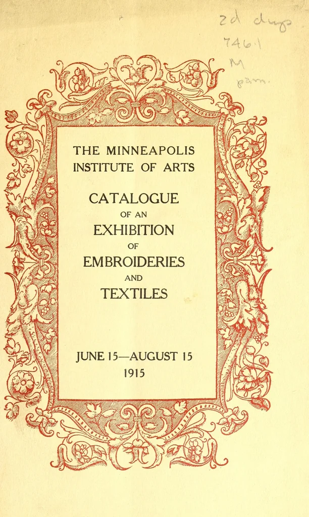 An illustration from Catalogue of an exhibition of embroideries and textiles : June 15-August 15, 1915, 1915, leaf 3