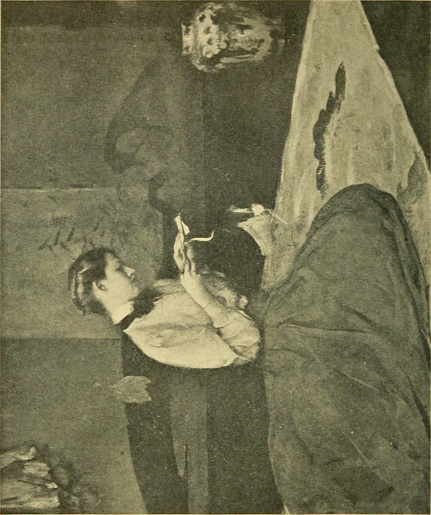 An illustration from Catalogue of the exhibition of paintings by Ten American painters, April 11 to May 3, 1908, 1908, leaf 57