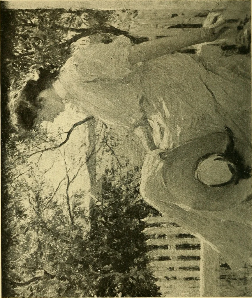 An illustration from Catalogue of the exhibition of paintings by Ten American painters, April 11 to May 3, 1908, 1908, leaf 9