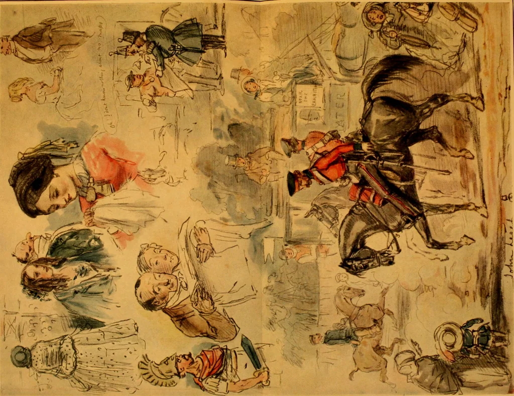 An illustration from Catalogue of an exhibition of works by John Leech : (1817-1864) held at the Grolier club from January 22 until March 8, 1914, 1914, leaf 116