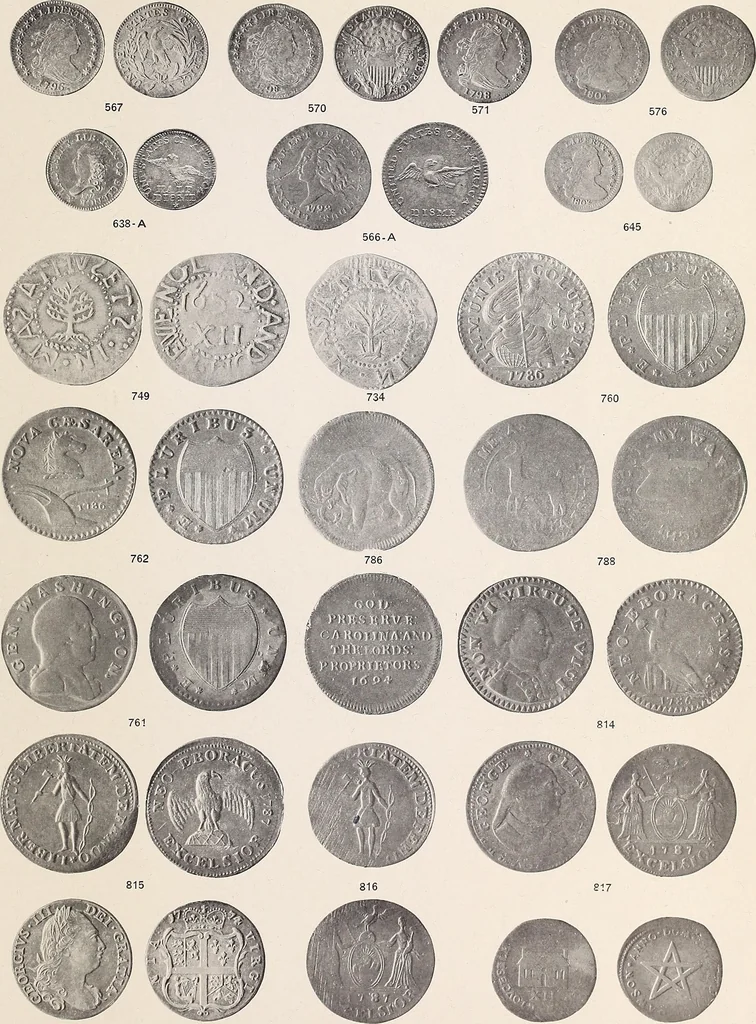 An illustration from Catalogue of the extensive and valuable James Ten Eyck numismatic collection of rare coins and medals of the world, 1922, leaf 206