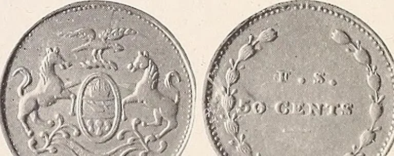 An illustration from Catalogue of the extensive and valuable James Ten Eyck numismatic collection of rare coins and medals of the world, 1922, leaf 208