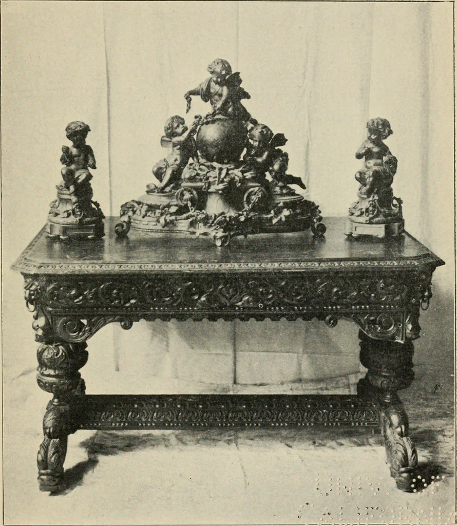 An illustration from Catalogue of extremely rare valuable antiquities, furniture and objets d'art ... on exhibition, Feb. 26, 27 and 28 ... The scenery will be shown at the Terminal Warehouse, by permission of the auctioneer, at absolute sale Monday March 2d and afternoons following at 2 o'clock, 1900, leaf 78