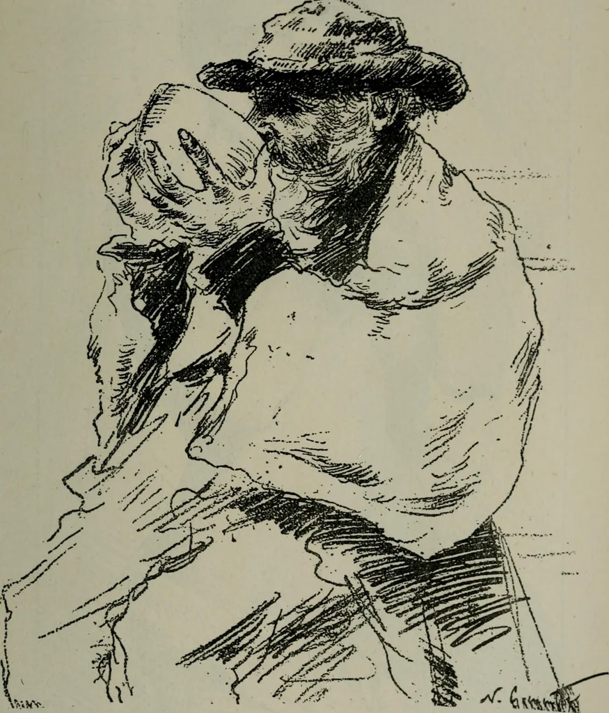 An illustration from Catalogue illustré officiel de la Section des beaux-arts de l'Exposition universelle d'Amsterdam, contenant environ 200 reproductions d'après les dessins originaux des artistes, 1883, leaf 218
