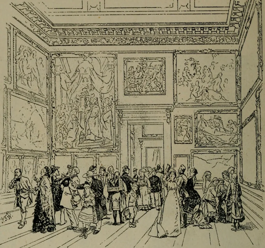 An illustration from Catalogue illustré officiel de la Section des beaux-arts de l'Exposition universelle d'Amsterdam, contenant environ 200 reproductions d'après les dessins originaux des artistes, 1883, leaf 307