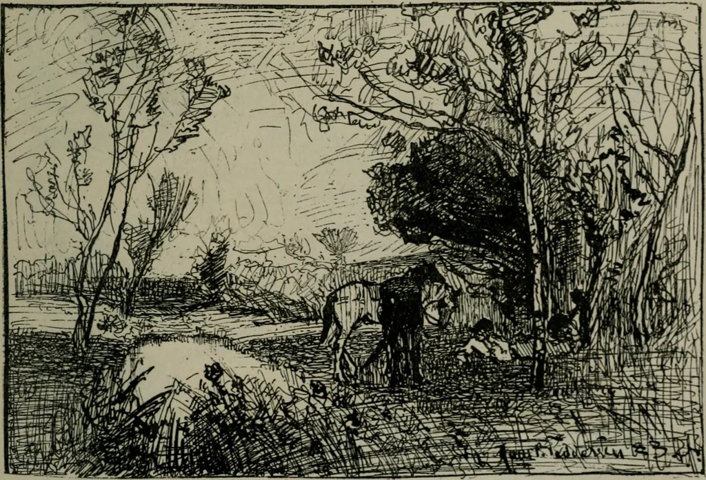 An illustration from Catalogue illustré officiel de la Section des beaux-arts de l'Exposition universelle d'Amsterdam, contenant environ 200 reproductions d'après les dessins originaux des artistes, 1883, leaf 308