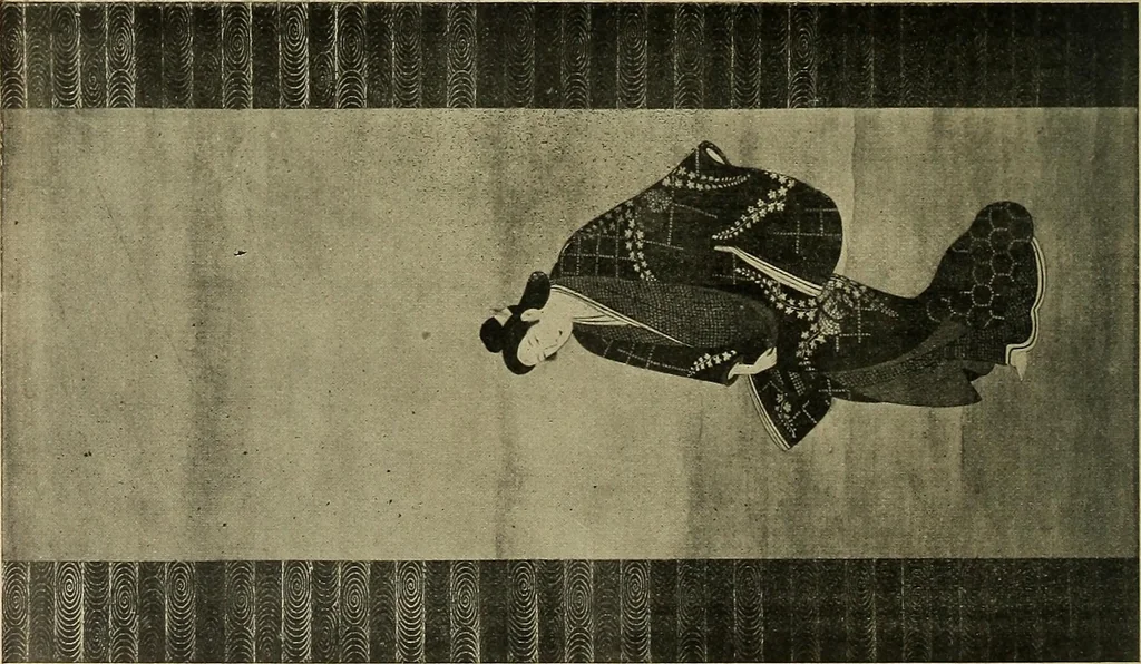 An illustration from Catalogue of Fukuba's collection of one hundred Ukiyoé paintings, 1911, leaf 43