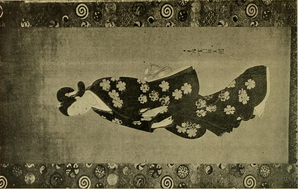 An illustration from Catalogue of Fukuba's collection of one hundred Ukiyoé paintings, 1911, leaf 45