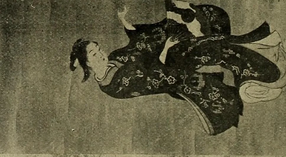 An illustration from Catalogue of Fukuba's collection of one hundred Ukiyoé paintings, 1911, leaf 55