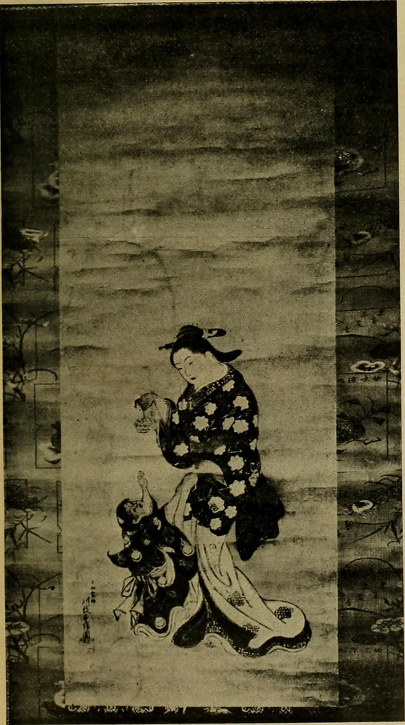 An illustration from Catalogue of Fukuba's collection of one hundred Ukiyoé paintings, 1911, leaf 56