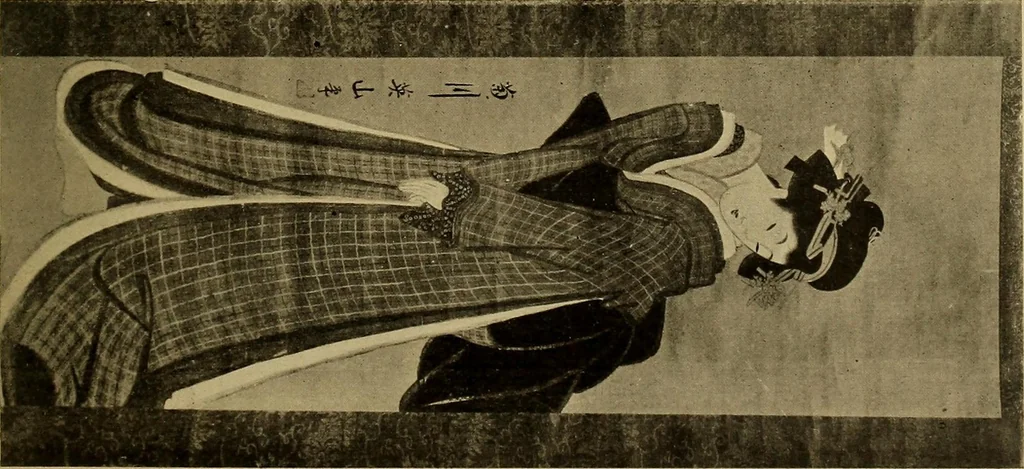 An illustration from Catalogue of Fukuba's collection of one hundred Ukiyoé paintings, 1911, leaf 60