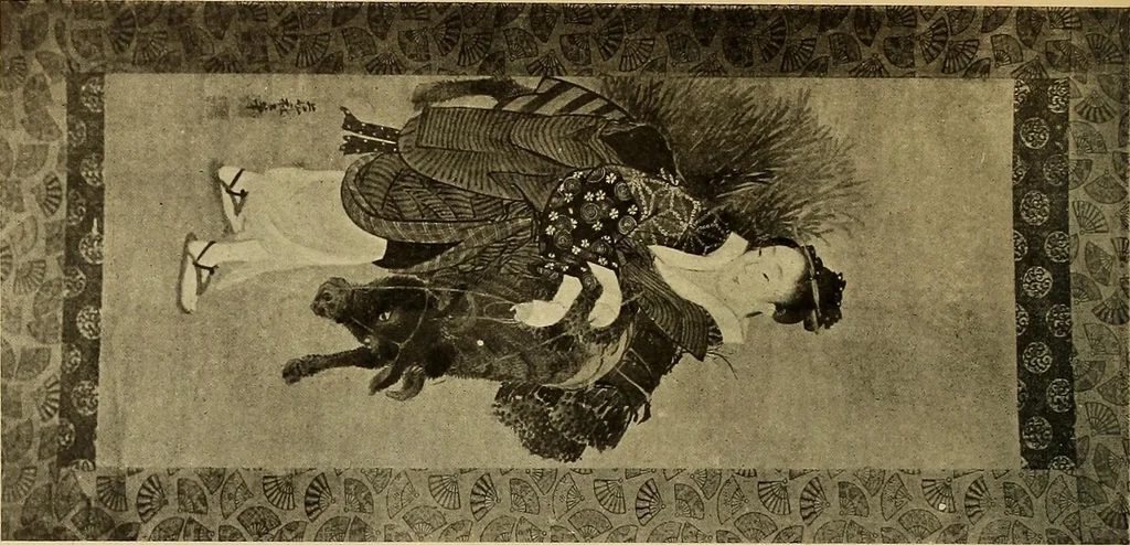 An illustration from Catalogue of Fukuba's collection of one hundred Ukiyoé paintings, 1911, leaf 61