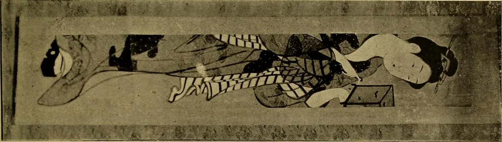 An illustration from Catalogue of Fukuba's collection of one hundred Ukiyoé paintings, 1911, leaf 70