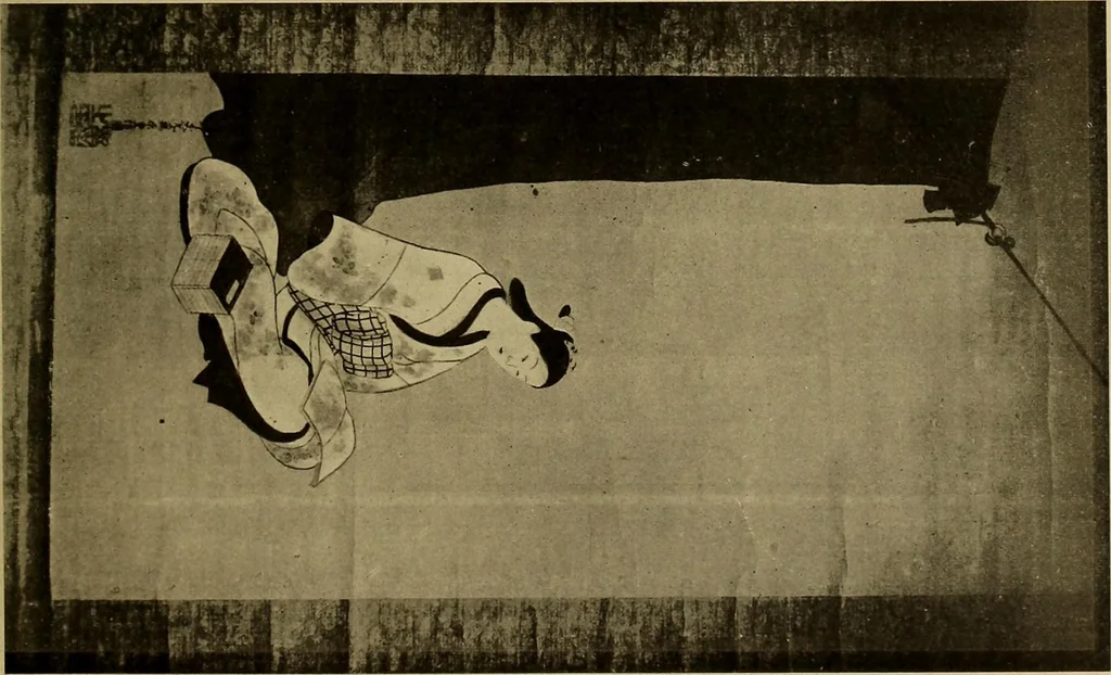 An illustration from Catalogue of Fukuba's collection of one hundred Ukiyoé paintings, 1911, leaf 70