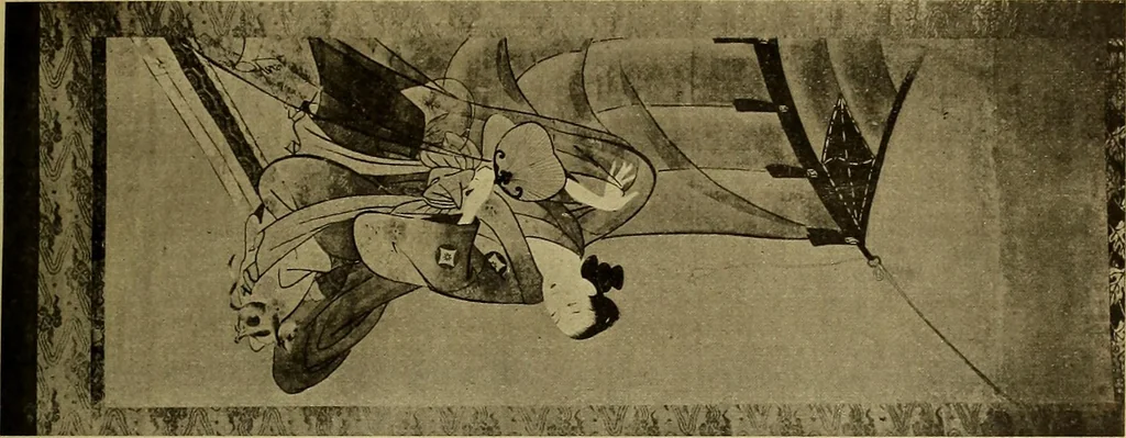 An illustration from Catalogue of Fukuba's collection of one hundred Ukiyoé paintings, 1911, leaf 72