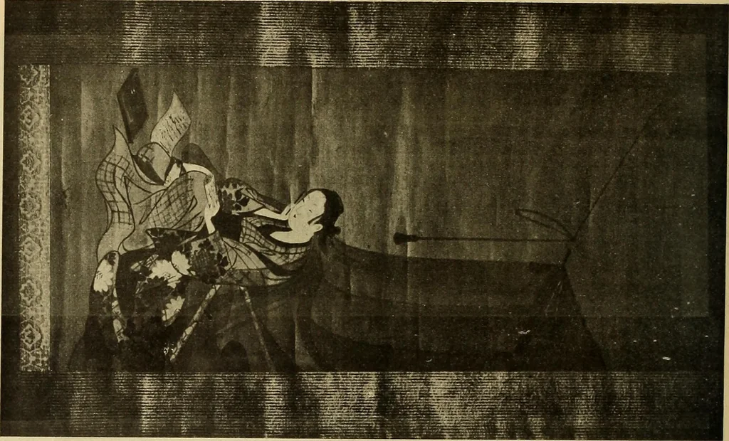 An illustration from Catalogue of Fukuba's collection of one hundred Ukiyoé paintings, 1911, leaf 73