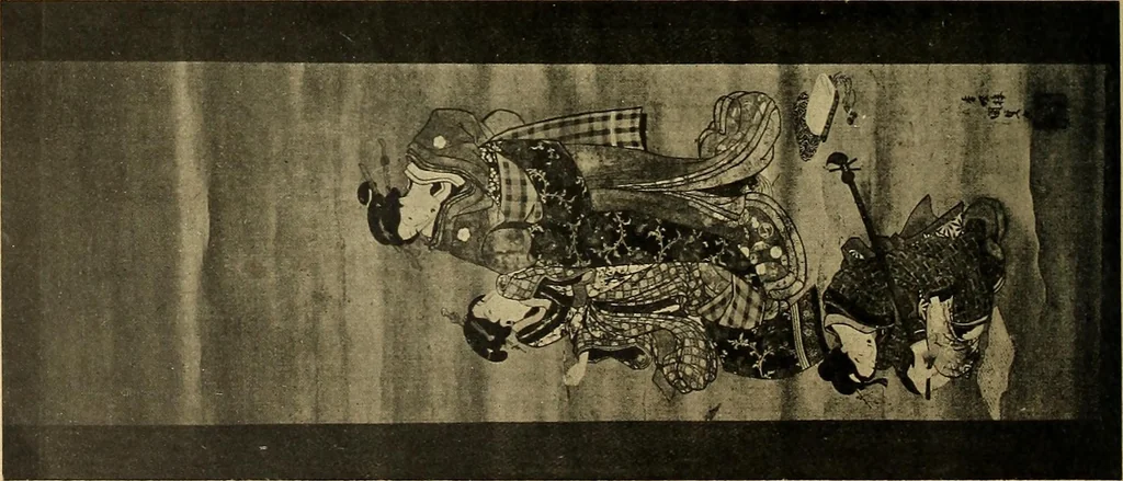 An illustration from Catalogue of Fukuba's collection of one hundred Ukiyoé paintings, 1911, leaf 79