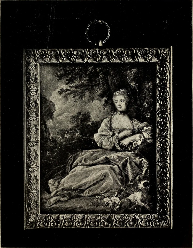 An illustration from Catalogue of the furniture, marbles, bronzes, clocks, candelabra, majolica, porcelain, glass, jewelery, goldsmith's and silversmith's work, ivories, medals, illuminations, miniatures, and objects of art generally, in the Wallace collection, 1910, leaf 196
