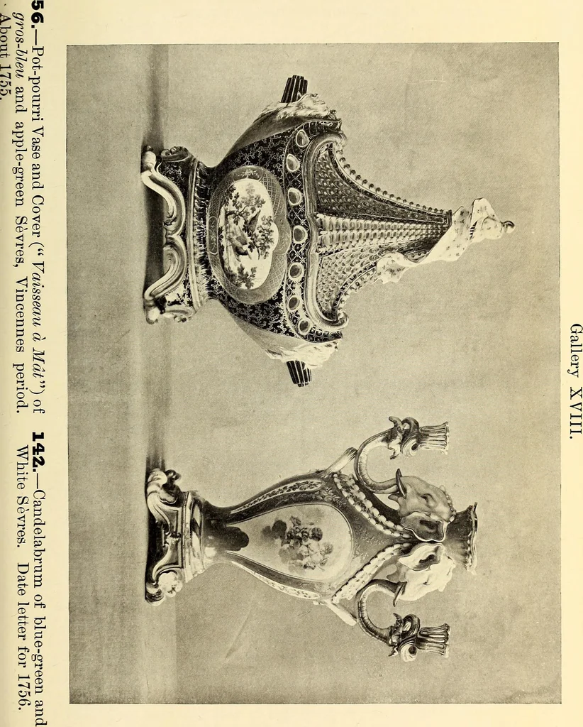 An illustration from Catalogue of the furniture, marbles, bronzes, clocks, candelabra, majolica, porcelain, glass, jewelery, goldsmith's and silversmith's work, ivories, medals, illuminations, miniatures, and objects of art generally, in the Wallace collection, 1910, leaf 362