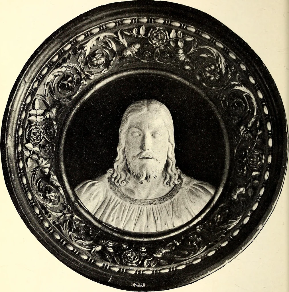 An illustration from Catalogue of the furniture, marbles, bronzes, clocks, candelabra, majolica, porcelain, glass, jewelery, goldsmith's and silversmith's work, ivories, medals, illuminations, miniatures, and objects of art generally, in the Wallace collection, 1910, leaf 63