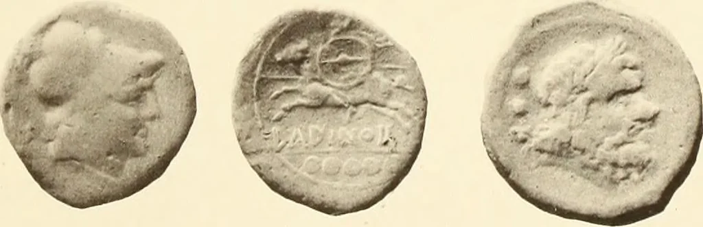 An illustration from Catalogue of Greek coins in the Hunterian collection, University of Glasgow, 1899, leaf 574
